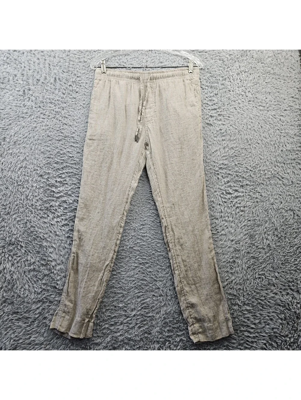 Panama Jack Linen Pants Men Small Beige Drawstring (Fits 31-32x28)